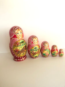 Villagers Traditional 5 pc Russian Nesting Doll