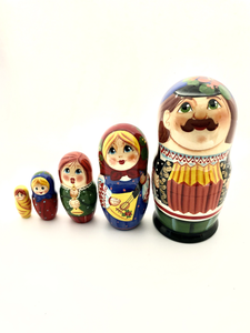 Village Man With Accordion Nesting Doll