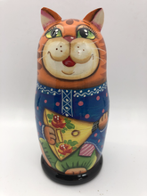 Load image into Gallery viewer, Cat With Balalaika 5 pc  Nesting Doll