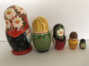 Village Girl With Apple Nesting Doll
