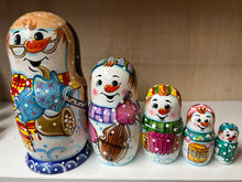 Load image into Gallery viewer, Snowman with Musical Instruments Nesting Dolls